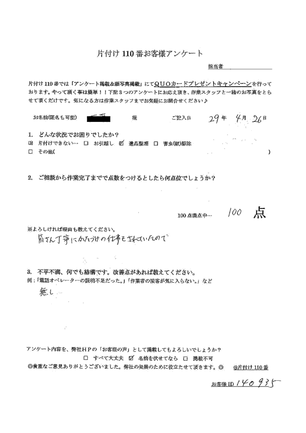 青森市・30代男性/匿名希望様