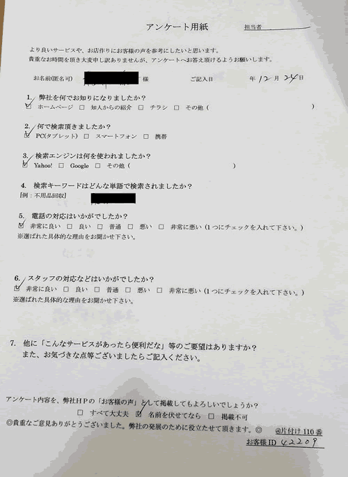 八戸市・60代女性/匿名希望様